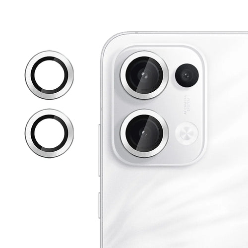 For Oppo Reno13 5G (Global) Camera Lens Protector Ultra Thin CD Vein HD 9H Tempered Glass Lens Film - Silver - 1