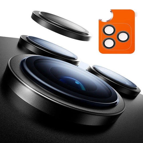 TORRAS For iPhone 16 Pro / iPhone 16 Pro Max  Camera Lens Protector Tempered Glass Clear Lens Film - Black - 1