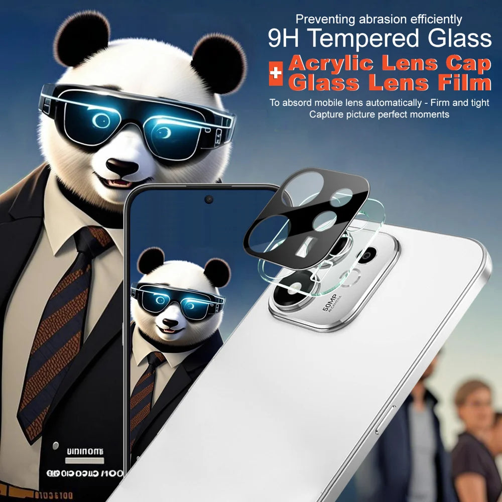 IMAK for Honor 600 Smart 5G Tempered Glass Full Cover Lens Film + Acrylic Cap - Black - Black - 4