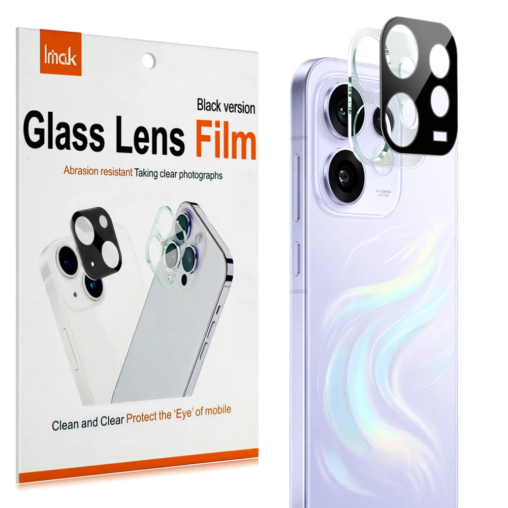 IMAK for Oppo Reno16 5G (Global) Tempered Glass Full Cover Lens Film + Acrylic Cap - Black - 1