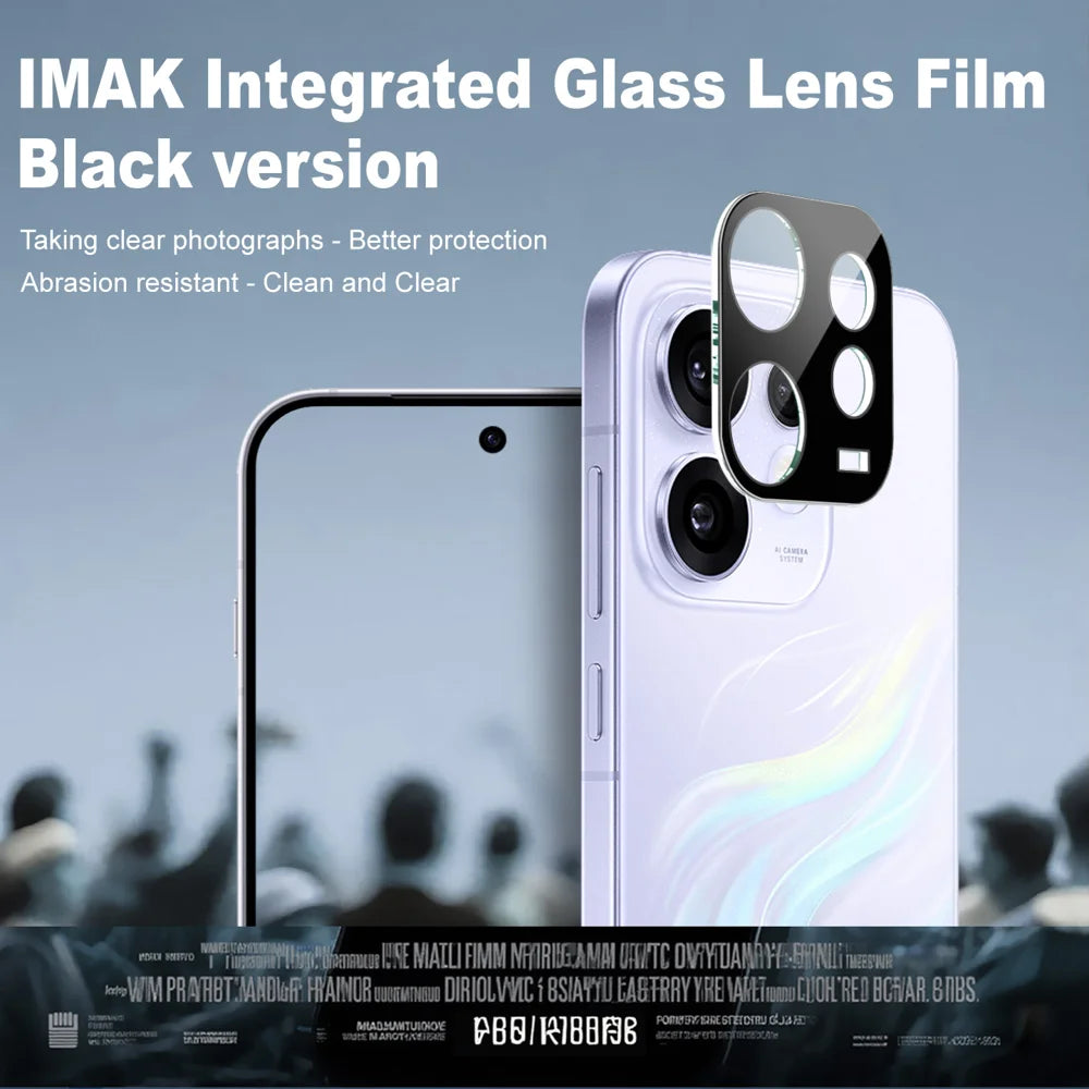 IMAK for Oppo Reno16 5G (Global) Tempered Glass Full Cover Lens Film + Acrylic Cap - Black - 3