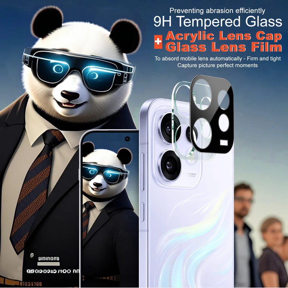 IMAK for Oppo Reno16 5G (Global) Tempered Glass Full Cover Lens Film + Acrylic Cap - Black - 4