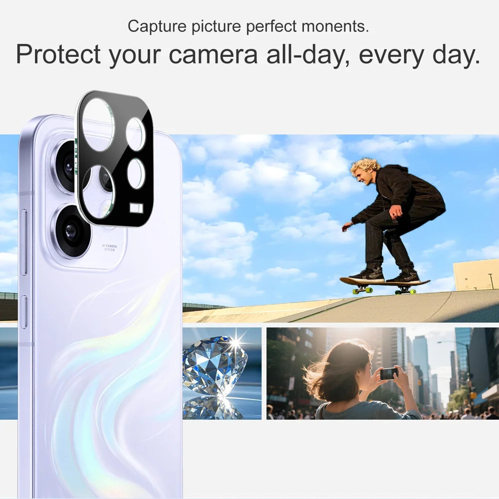 IMAK for Oppo Reno16 5G (Global) Tempered Glass Full Cover Lens Film + Acrylic Cap - Black - 6