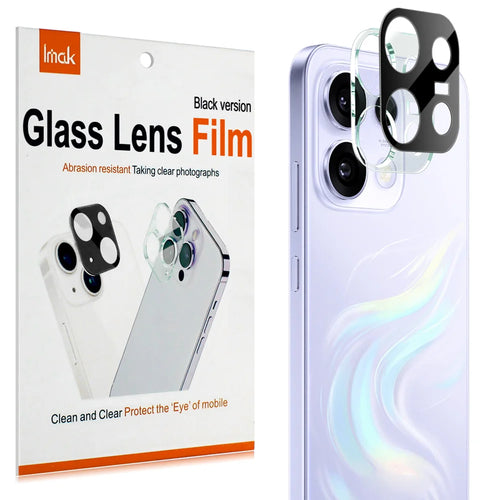 IMAK for Oppo Reno16 FS 5G / Oppo Reno16 F 5G Tempered Glass Full Cover Lens Film + Acrylic Cap - Black - 1