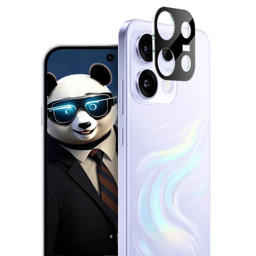 IMAK for Oppo Reno16 FS 5G / Oppo Reno16 F 5G Tempered Glass Full Cover Lens Film + Acrylic Cap - Black - 2