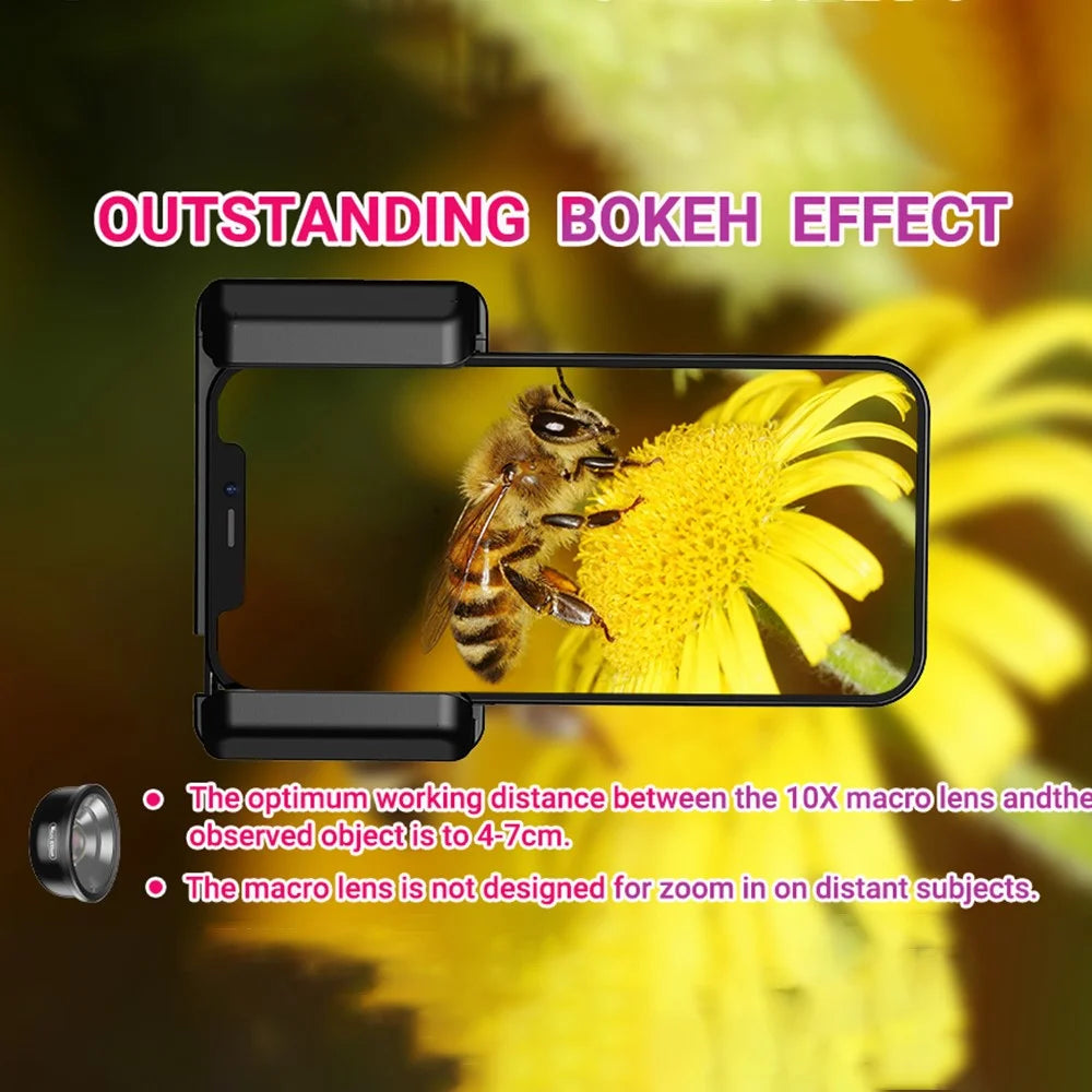 APEXEL APL-HB100CPL Macro Lens Kit for Phone, 10X Macro Lens + CPL Filter Phone Lens Attachment - 5