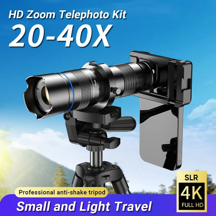 APEXEL APL-20-40XCR50 20-40X Zoom Telephoto Lens Tripod Set for Birds Watching, Concert, Multi-Layer Coated HD Phone Monocular - 3