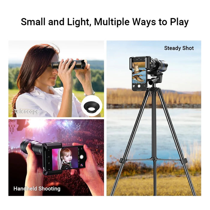 APEXEL APL-20-40XCR50 20-40X Zoom Telephoto Lens Tripod Set for Birds Watching, Concert, Multi-Layer Coated HD Phone Monocular - 7