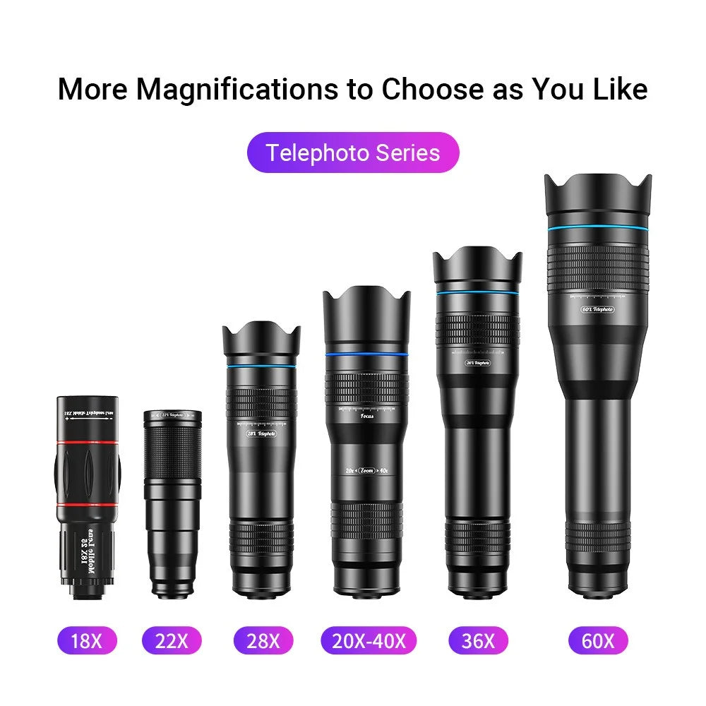APEXEL APL-36XCR50 Aluminum Alloy 36X Telephoto Lens Phone Camera for Bird Watching Hiking - 6