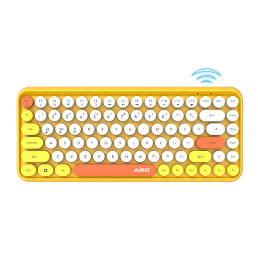 AJAZZ 308I Wireless Bluetooth-compatible Keyboard Mini Portable 84-Key Keyboard - Yellow - 1