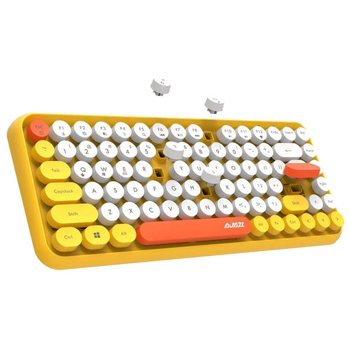 AJAZZ 308I Wireless Bluetooth-compatible Keyboard Mini Portable 84-Key Keyboard - Yellow - 2