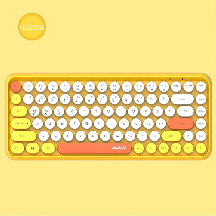 AJAZZ 308I Wireless Bluetooth-compatible Keyboard Mini Portable 84-Key Keyboard - Yellow - 5