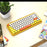 AJAZZ 308I Wireless Bluetooth-compatible Keyboard Mini Portable 84-Key Keyboard - Yellow - 6