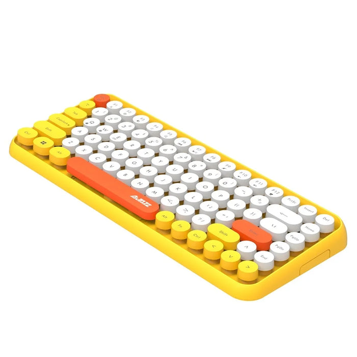 AJAZZ 308I Wireless Bluetooth-compatible Keyboard Mini Portable 84-Key Keyboard - Yellow - 7