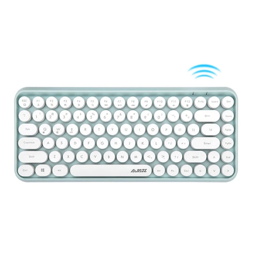 AJAZZ 308I Wireless Bluetooth-compatible Keyboard Retro Round Keycap 84-Key Keyboard - Green - 1