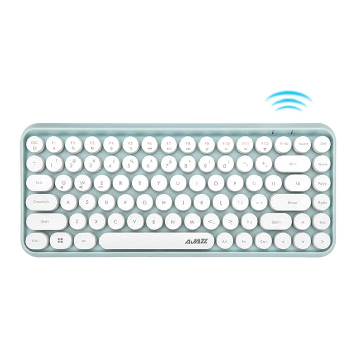 AJAZZ 308I Wireless Bluetooth-compatible Keyboard Retro Round Keycap 84-Key Keyboard - Green - 1