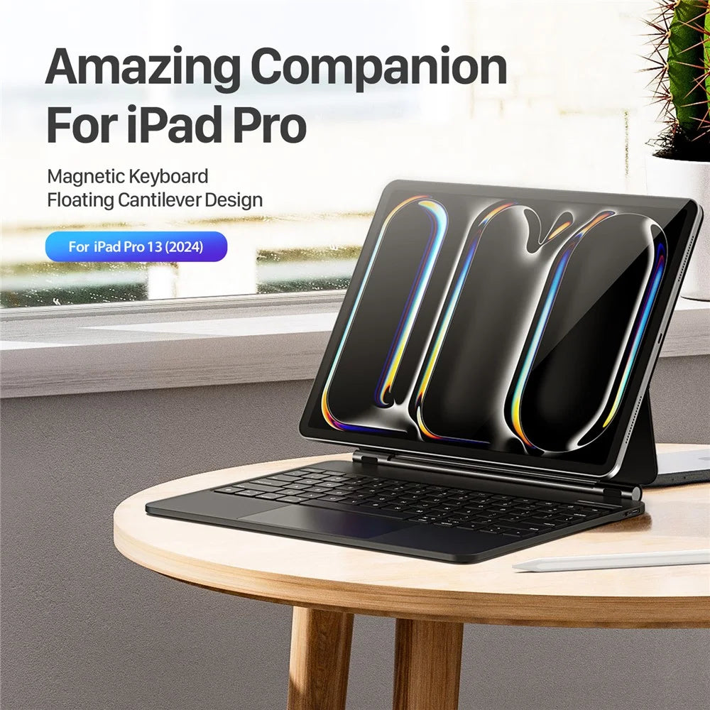 DUX DUCIS For iPad Pro 13 (2025) / 13 (2024) Case Trackpad Magnetic Bluetooth-compatible Keyboard Leather Tablet Cover - Black - 3