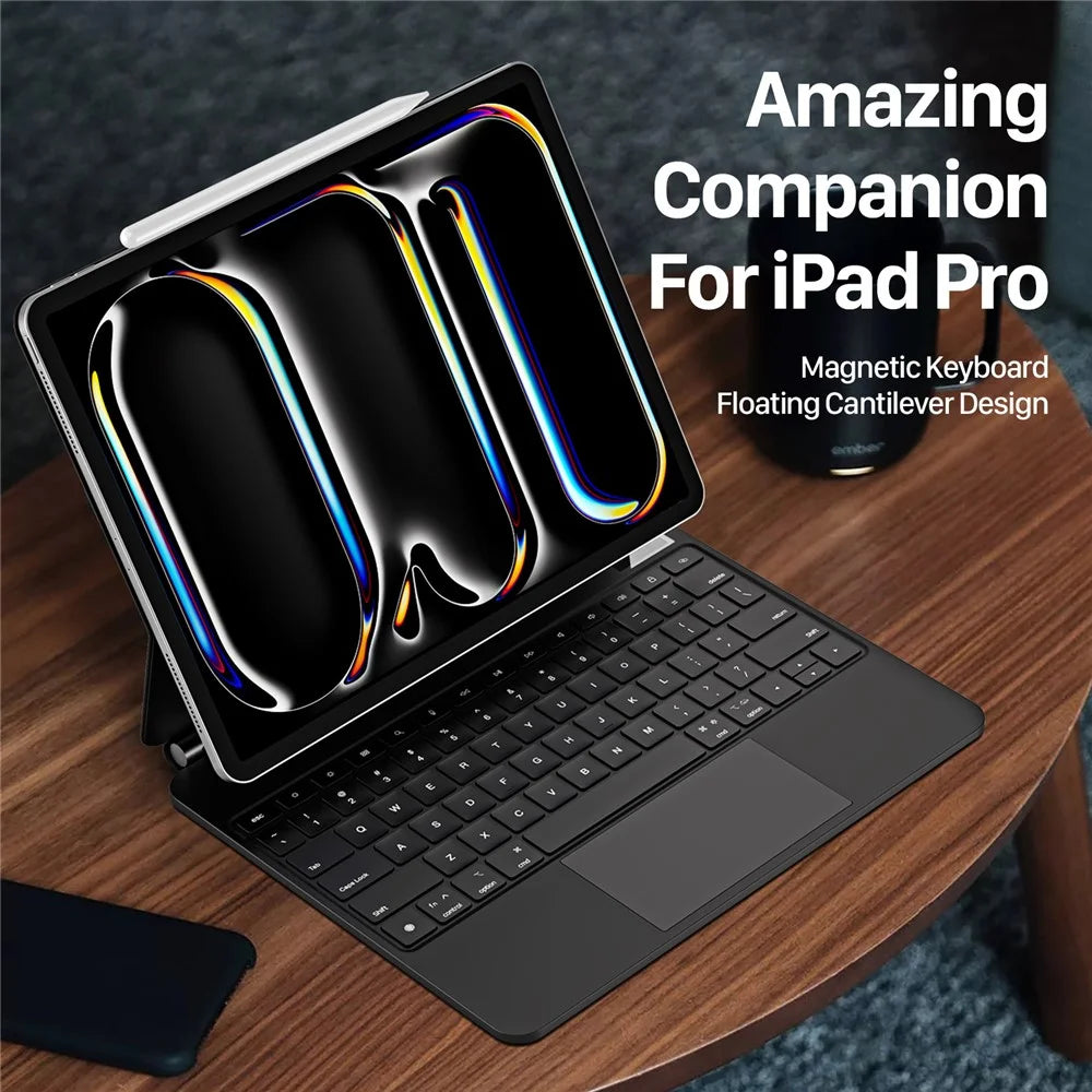 DUX DUCIS For iPad Pro 13 (2025) / 13 (2024) Case Trackpad Magnetic Bluetooth-compatible Keyboard Leather Tablet Cover - Black - 4