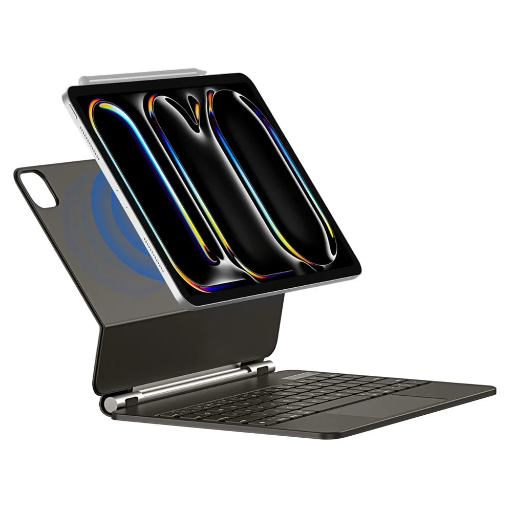DUX DUCIS For iPad Pro 11 (2025) / 11 (2024) Leather Case with Floating Magnetic Bluetooth-Compatible Keyboard - Black - 1
