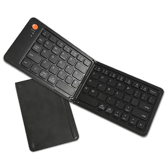 B203 Portable Bi-Fold Bluetooth-compatible Keyboard Universal Laptop Tablet Phone Wireless Keyboard - Black - 1