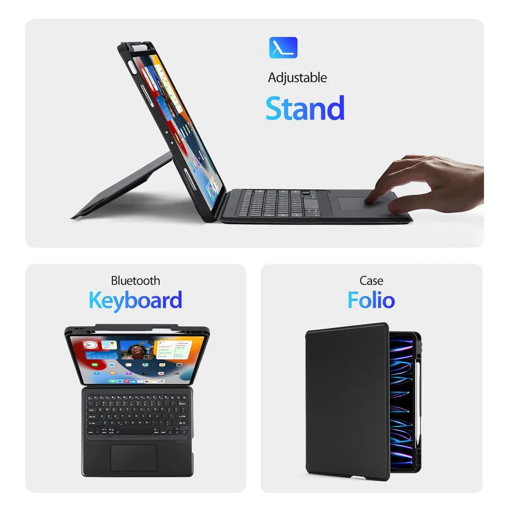 DUX DUCIS For iPad Air 13 (2026) / (2025) / (2024) / Pro 12.9 (2018) / (2020) / (2021) / (2022) Detachable Bluetooth-Compatible Keyboard Tablet Case - 5
