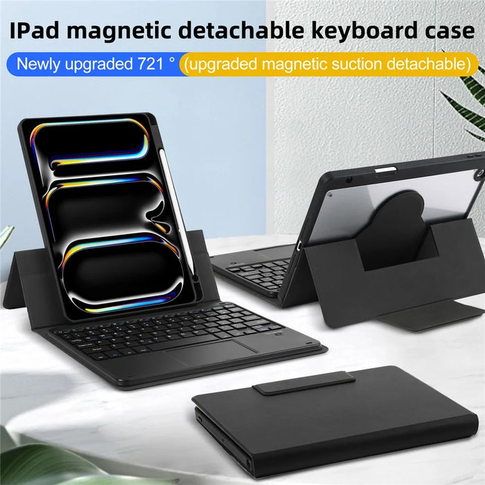 TP-5011 For iPad Pro 11 (2018) / (2020) / (2021) / (2022) Magnetic Detachable Bluetooth-compatible Keyboard with PU Leather Stand Case - 2