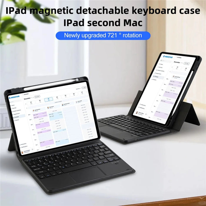 TP-5011 For iPad Pro 11 (2018) / (2020) / (2021) / (2022) Magnetic Detachable Bluetooth-compatible Keyboard with PU Leather Stand Case - 3