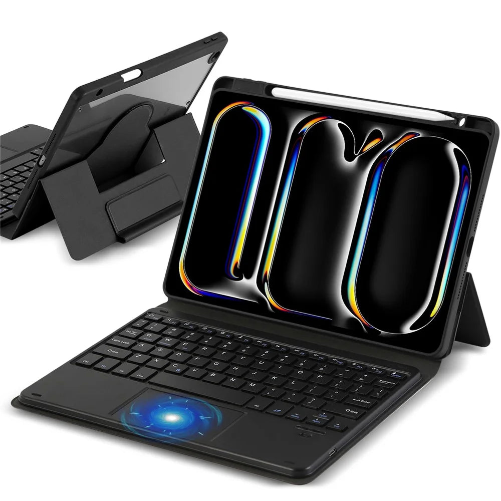 TP-5109 For iPad Air 11 (2026) / (2025) / (2024) / Air (2020) / (2022) Magnetic Detachable Bluetooth-Compatible Keyboard Leather Stand Case - 1