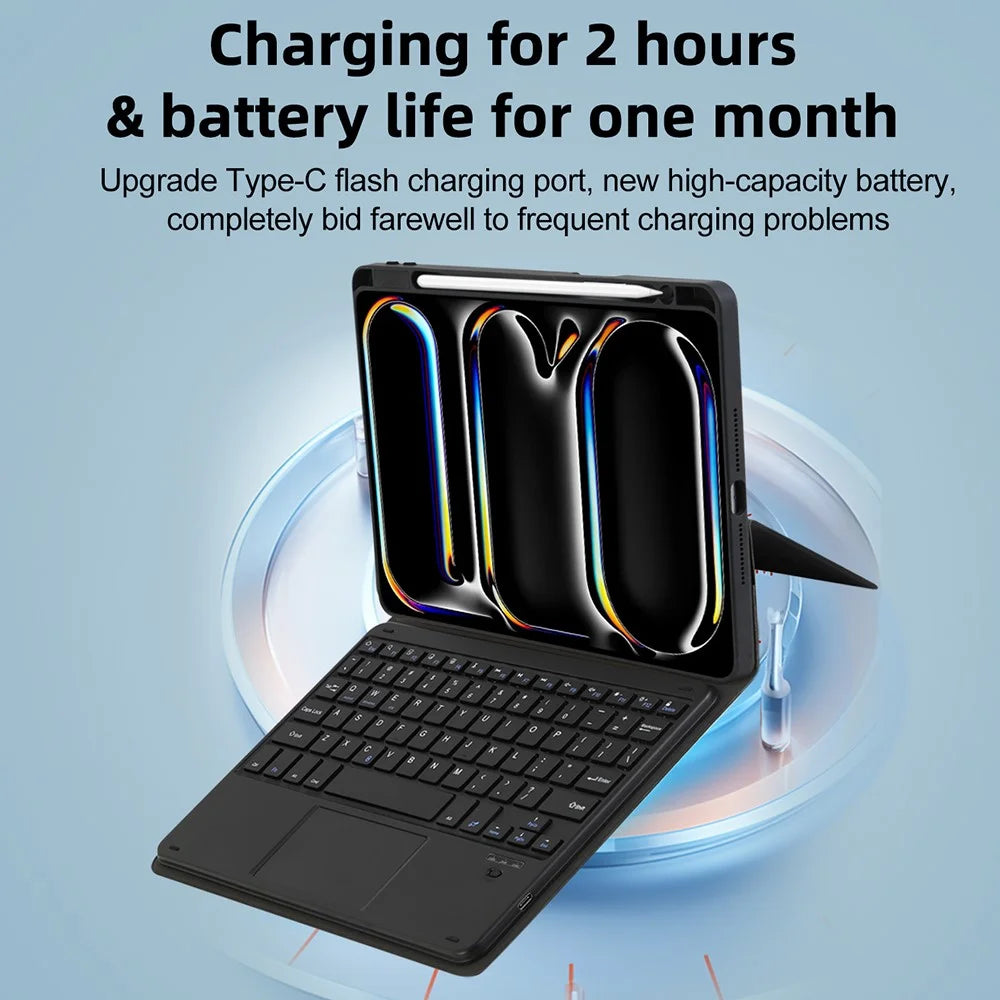 TP-5102 For iPad 10.2 (2021) / (2020) / (2019) Magnetic Detachable Bluetooth-compatible Keyboard with PU Leather Stand Case - 4