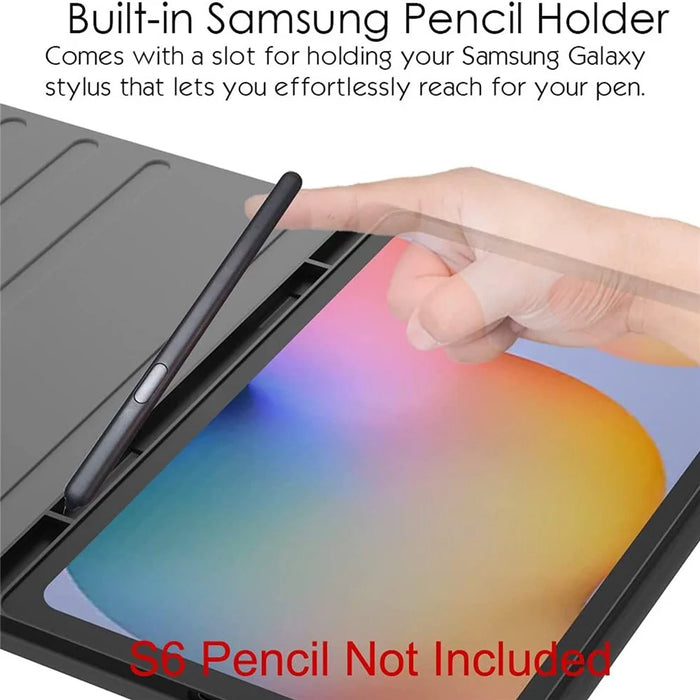 For Samsung Galaxy Tab S9 / S10 FE / S9 FE Detachable Bluetooth-Compatible Keyboard Leather Cover with S Pen Holder - Black - 4
