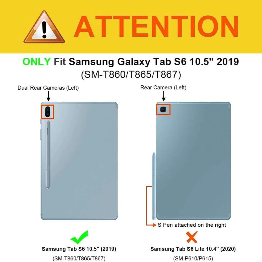 For Samsung Galaxy Tab S6 (SM-T860 / T865 / T867) Detachable Bluetooth-compatible Keyboard Leather Cover with S Pen Holder - Black - 2