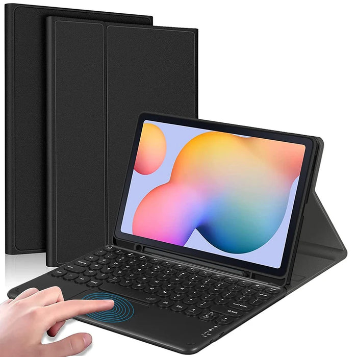 For Samsung Galaxy Tab A8 10.5 (2022) Detachable Bluetooth-compatible Touchpad Keyboard Cover with S Pen Holder - Black - 1