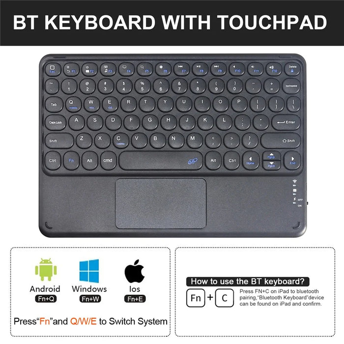 For Samsung Galaxy Tab A8 10.5 (2022) Detachable Bluetooth-compatible Touchpad Keyboard Cover with S Pen Holder - Black - 3