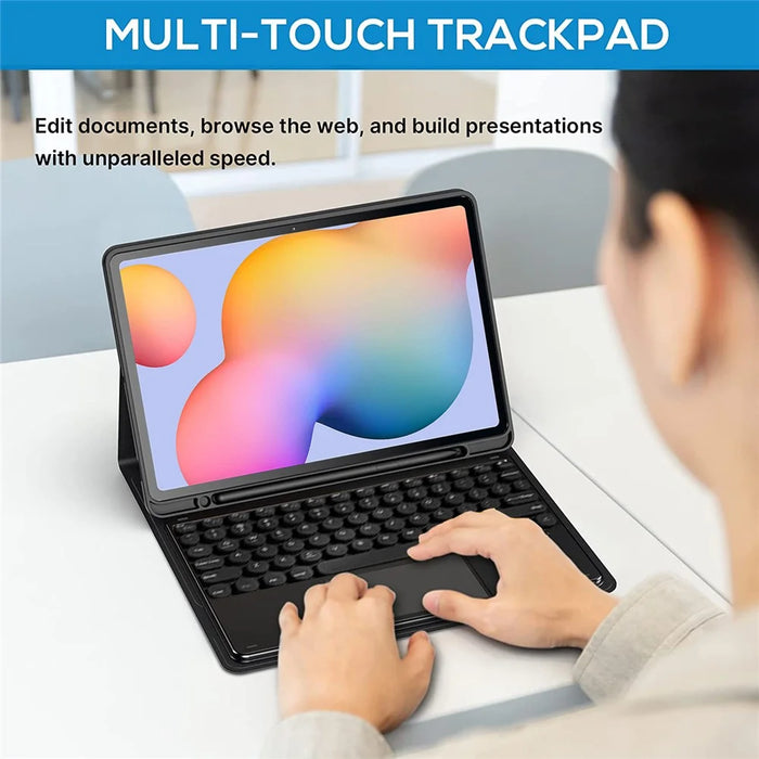 For Samsung Galaxy Tab A7 10.4 (2020) Detachable Bluetooth-compatible Touchpad Keyboard Cover with S Pen Holder - Black - 6