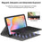 For Samsung Galaxy Tab S9 / S10 FE / S9 FE Detachable Bluetooth-Compatible Touchpad Keyboard Cover with S Pen Holder - Black - 5