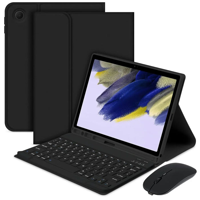 SK-X215 For Samsung Galaxy Tab A9+ Split Bluetooth-compatible Keyboard Leather Case + Dual Mode Mouse Set - Black - 1