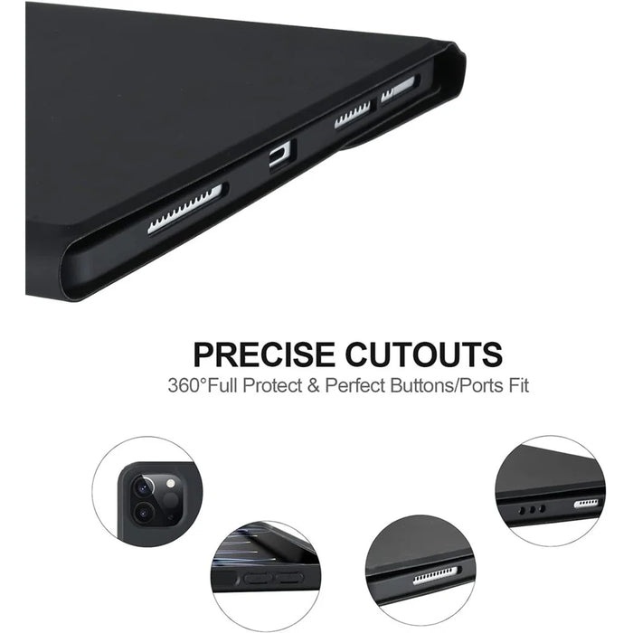 For iPad Air 11 (2026) / (2025) / (2024) / Air (2022) / (2020) / Pro 11 (2021) / (2020) / (2018) Tablet Cover Bluetooth-Compatible Keyboard - Black - 2