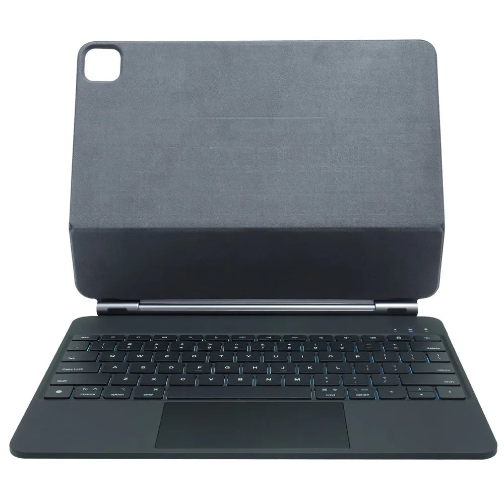 P14 For iPad Pro 13 (2025) / (2024) Tablet Stand Case with Touchpad Floating Magnetic Keyboard - Black - 2