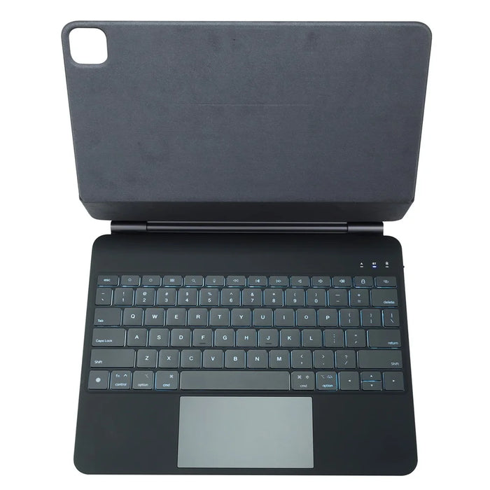 P129 For iPad Air 13 (2026) / (2025) / (2024) / Pro 12.9 (2022) / (2021) / (2020) Tablet Touchpad Floating Magnetic Keyboard - Black - 2