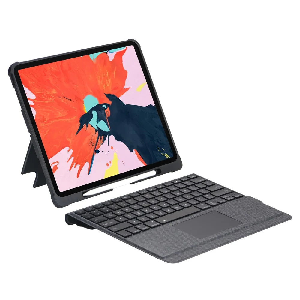 T5309D-3 For iPad Air 13 (2026) / (2025) / (2024) / Pro 12.9 (2022) / (2021) / (2020) Keyboard Leather Case Stand with Backlight - 1