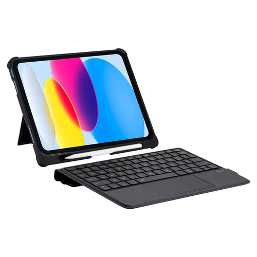T5308D-3 For iPad (2025) / 10.9 (2022) Bluetooth-Compatible Keyboard Case Leather Protective Back Cover Backlit Keyboard with Touchpad - 1