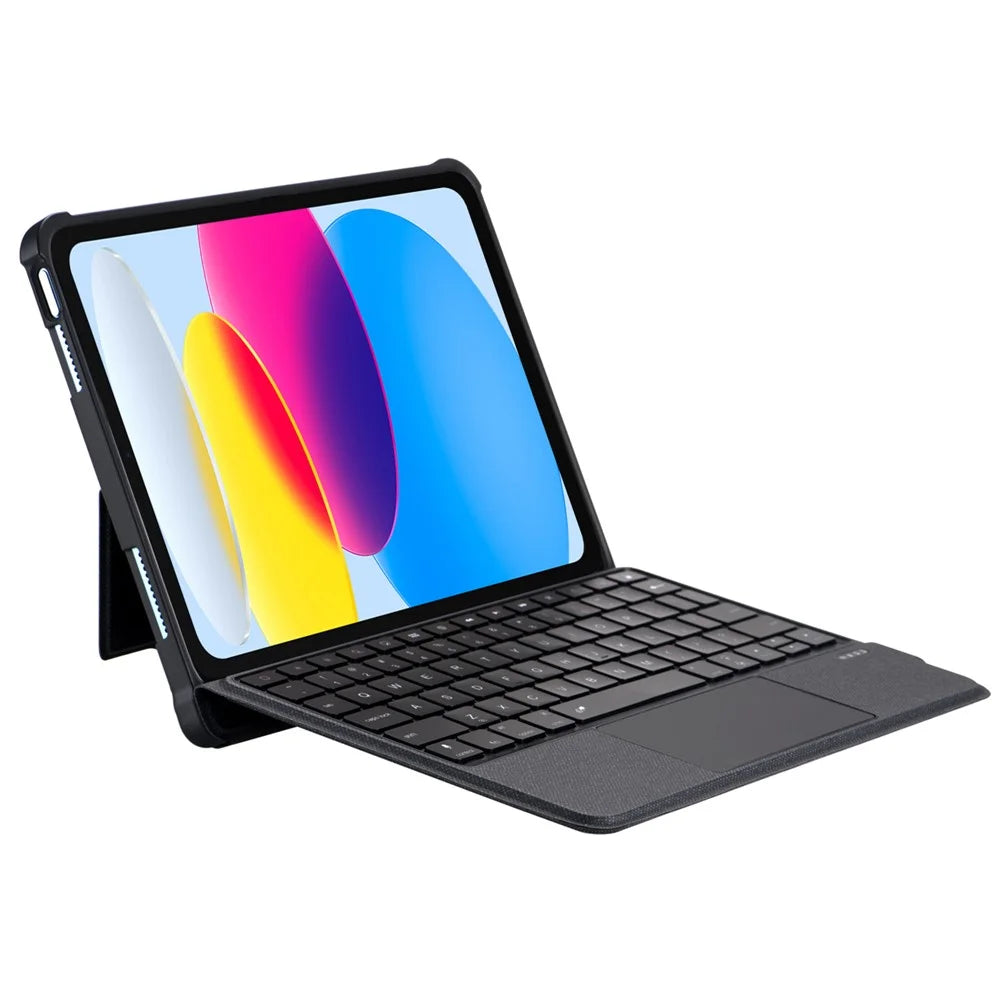 T5308D-3 For iPad (2025) / 10.9 (2022) Bluetooth-Compatible Keyboard Case Leather Protective Back Cover Backlit Keyboard with Touchpad - 3