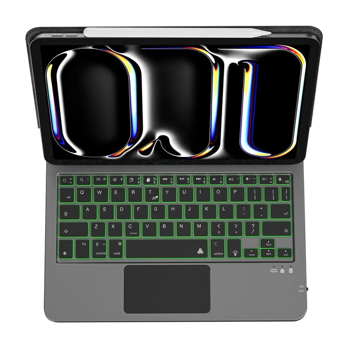 WIWU MK-003 For iPad Pro 13 (2025) / (2024) Bluetooth-compatible Keyboard Case Leather Protective Cover Backlit Magic Keyboard - 4