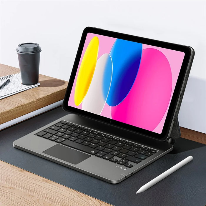 WIWU MK-003 For iPad (2025) / 10.9 (2022) Bluetooth-Compatible Keyboard Magnetic PU Leather Tablet Stand Case - 7