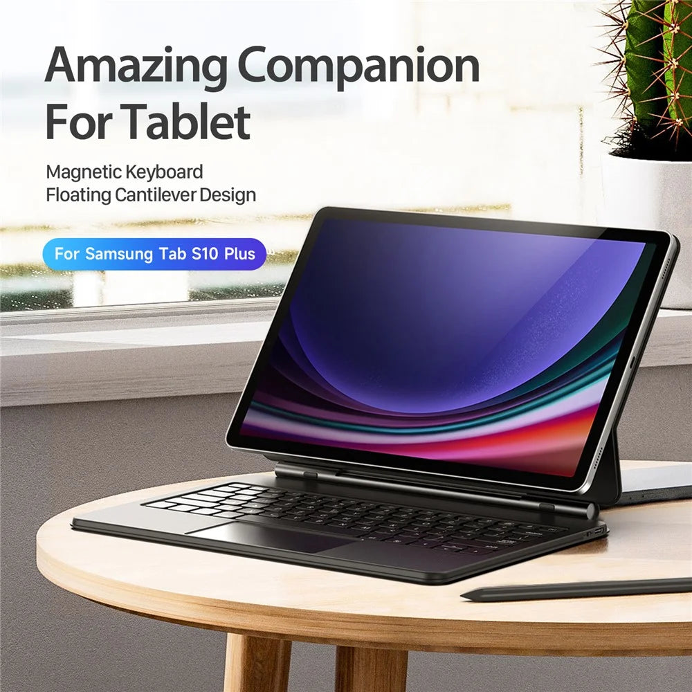 DUX DUCIS For Samsung Galaxy Tab S10+ / S9+ / S9 FE+ / S8+ / S7+ Case Trackpad Magnetic Bluetooth-compatible Keyboard Leather Tablet Cover - 3