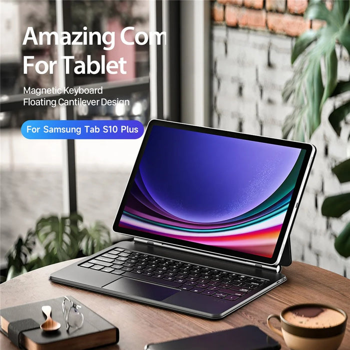 DUX DUCIS For Samsung Galaxy Tab S10+ / S9+ / S9 FE+ / S8+ / S7+ Case Trackpad Magnetic Bluetooth-compatible Keyboard Leather Tablet Cover - 5