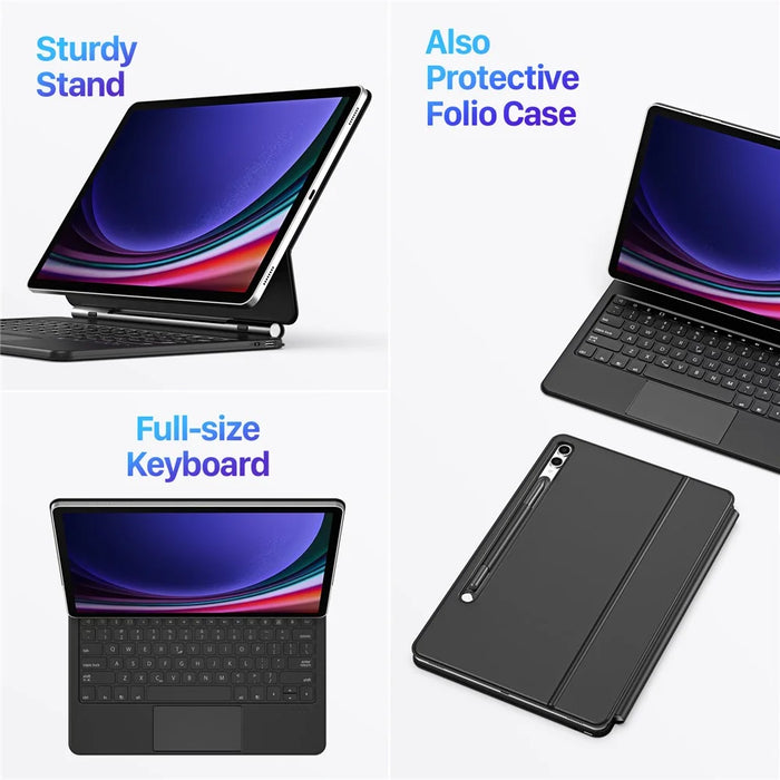 DUX DUCIS For Samsung Galaxy Tab S10+ / S9+ / S9 FE+ / S8+ / S7+ Case Trackpad Magnetic Bluetooth-compatible Keyboard Leather Tablet Cover - 7