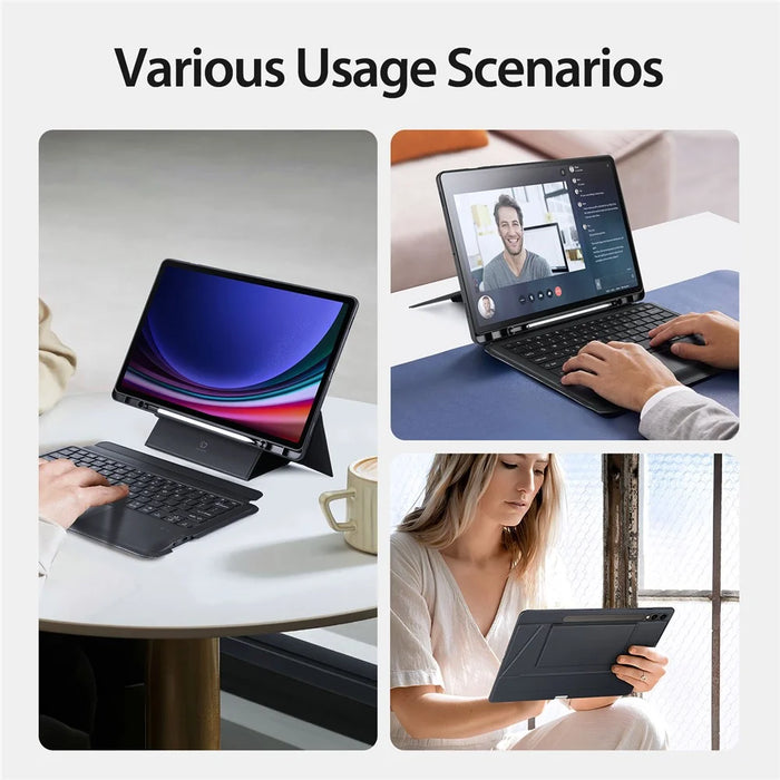 DUX DUCIS For Samsung Galaxy Tab S10+ / S9 FE+ / S9+  Leather Tablet Case with Magnetic Detachable Keyboard - 6