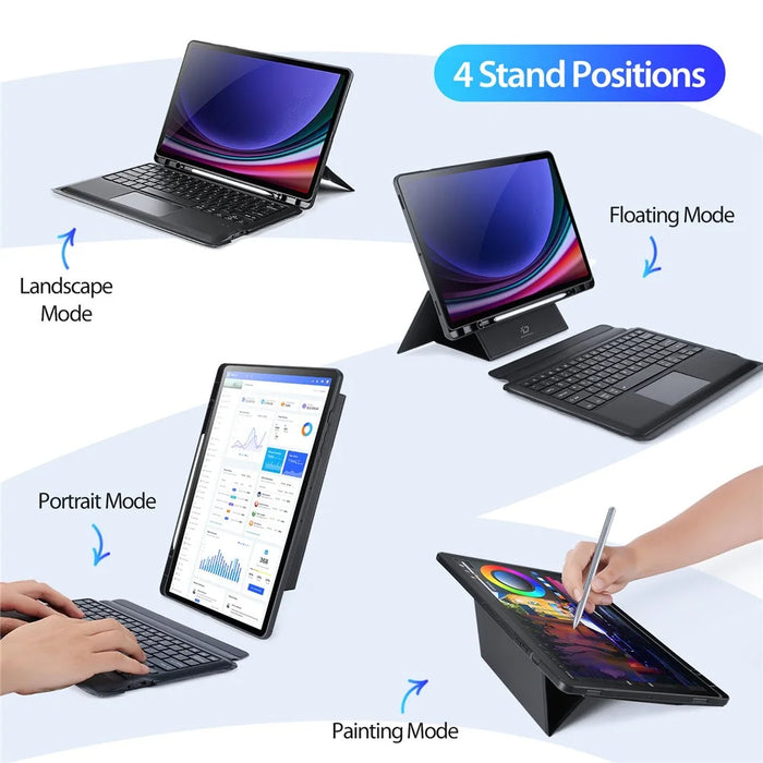 DUX DUCIS For Samsung Galaxy Tab S10+ / S9 FE+ / S9+  Leather Tablet Case with Magnetic Detachable Keyboard - 7