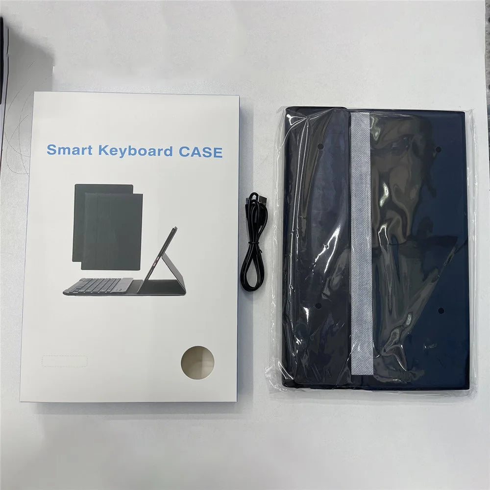 AH17-AS For Huawei MatePad 11.5 Leather Tablet Case + Backlit Bluetooth-compatible Keyboard with Touchpad - Black - 5
